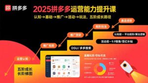 2025拼多多运营能力提升课：认知→基础→推广→活动→玩法，五阶成长路径-知识创作