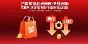拼多多盈利必修课-8月更新：突破运营瓶颈 实现从烧钱到印钞的盈利模式转型-知识创作
