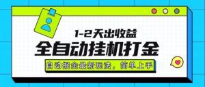 最新全自动打金玩法单日收益1000-2000-知识创作