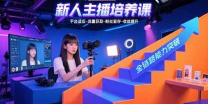 新人主播培养课：平台适应-流量获取-粉丝留存-收益提升 全链路能力突破-知识创作