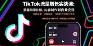 TikTok流量增长实战课：涵盖账号注册、流量获取、内容制作到商业变现-知识创作