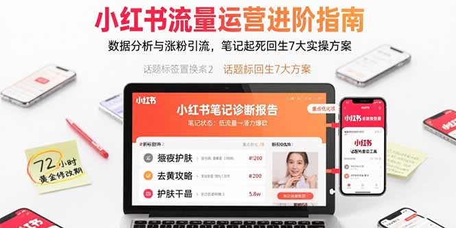 小红书流量运营进阶指南，数据分析与涨粉引流，笔记起死回生7大实操方案-知识创作