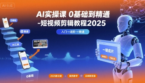 AI实操课0基础到精通-短视频剪辑教程2025-知识创作