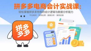 拼多多电商会计实战课：轻松掌握拼多多特有的会计逻辑与数据分析能力-知识创作