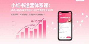 小红书运营体系课：通过大量实战案例拆解0-1000W爆款算法全攻略-知识创作