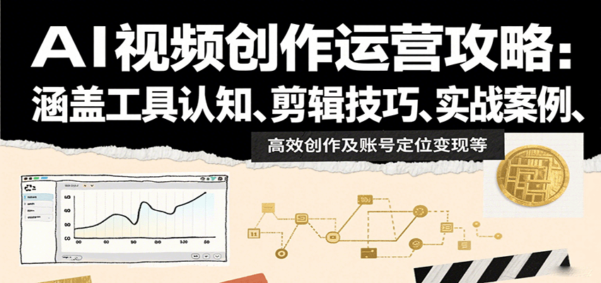 AI视频创作运营攻略：涵盖工具认知、剪辑技巧、实战案例、高效创作及账号定位变现等-知识创作