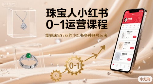珠宝人小红书0-1运营课程，掌握珠宝行业的小红书多种账号玩法-知识创作