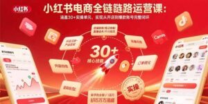 小红书电商全链路运营课：涵盖30+实操单元，实现从开店到爆款账号完整闭环-知识创作