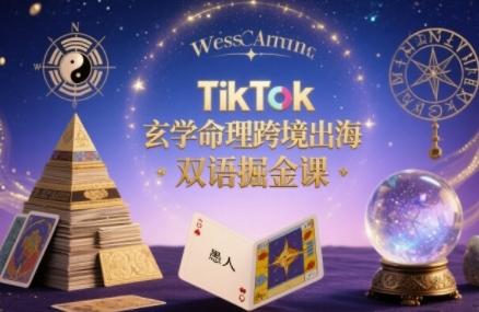 TikTok玄学命理跨境出海双语掘金课，手把手教你用命理知识精准直击海外用户痛点-知识创作