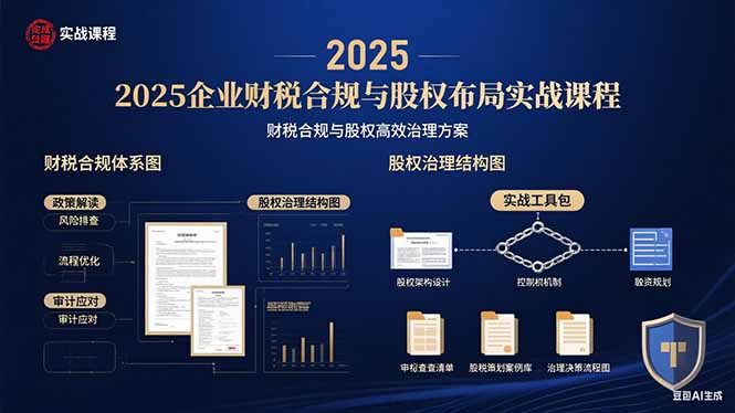 2025企业财税合规与股权布局的实战课程：财税合规与股权高效治理方案-知识创作