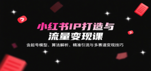 小红书IP打造与流量变现课：含起号模型、算法解析、精准引流与多赛道变现技巧-知识创作