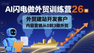 AI闪电做外贸训练营26期，外贸建站开发客户内容营销从0到3做外贸-知识创作