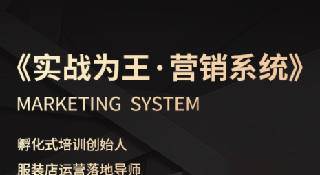 老杨·服装老板必修课《实战为王-营销系统》实现业绩被动式增长-知识创作