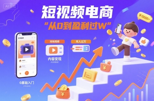 短视频电商：短视频变现从0到盈利过W-知识创作