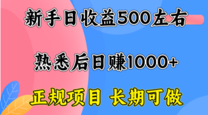 一台电脑，前期日收益300-500，熟练后日入1000左右-知识创作