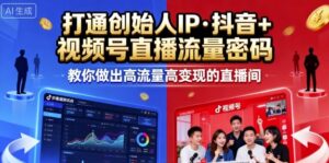 25年直播9-10两期线下课，打通创始人IP，抖音+视频号直播流量密码，教你做出高流量高变现的直播间-知识创作