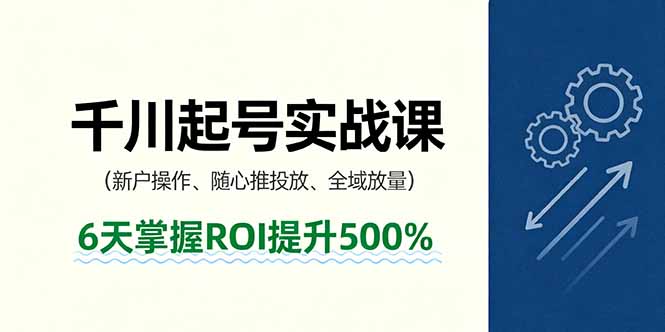 抖音千川起号实战课，新户操作,随心推投放,全域放量，6天掌握ROI提升500%-知识创作