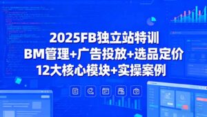 2025FB独立站特训，BM管理+广告投放+选品定价，12大核心模块+实操案例-知识创作