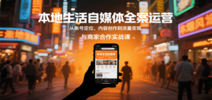 本地生活自媒体全案运营，从账号定位、内容创作到流量变现与商家合作实战课-知识创作
