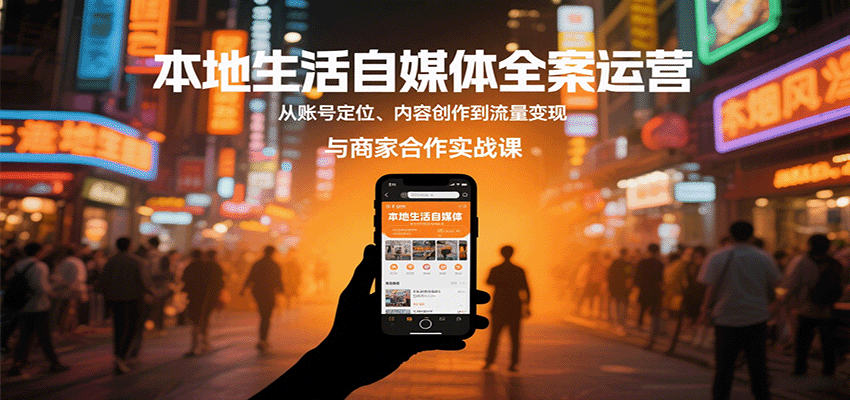 本地生活自媒体全案运营，从账号定位、内容创作到流量变现与商家合作实战课-知识创作