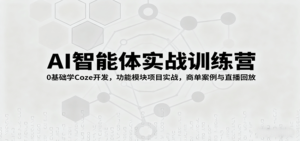 AI智能体实战训练营：0基础学Coze开发，功能模块项目实战，商单案例与直播回放-知识创作