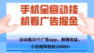 手机自.动卦机撸30个广告APP平台，单机200+，矩阵去做轻松10000+-知识创作