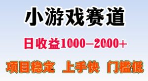 最新小游戏赛道，日收益1k-2k+，项目稳定上手快门槛低，在家就可以自己创业【揭秘】-知识创作