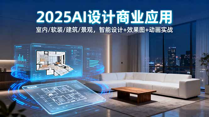 2025AI设计商业应用：室内/软装/建筑/景观，智能设计+效果图+动画实战-知识创作