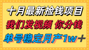 十月最强无门槛捡钱项目，支付宝分成代运营，我们干活，你分钱！单号月产1w＋-知识创作