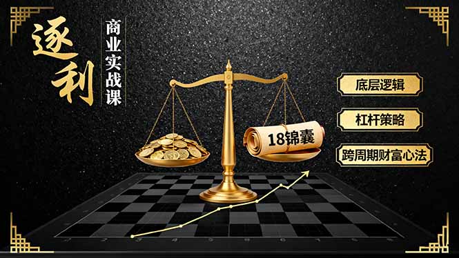 《逐 利》商业实战课，底层逻辑、杠杆策略、18锦囊，跨周期财富心法-知识创作