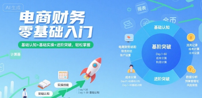 电商财务零基础入门，基础认知+基础实操+进阶突破，轻松掌握-知识创作