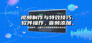 视频制作与特效技巧：软件操作、音频添加、特效制作、去重手法及精准营销等实用内容-知识创作