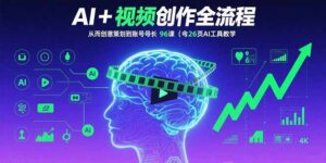 AI+短视频创作全流程：从创意策划到账号增长，96节课(含26项AI工具教学-知识创作