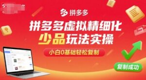 拼多多虚拟精细化少品玩法实操，小白0基础轻松复制-知识创作