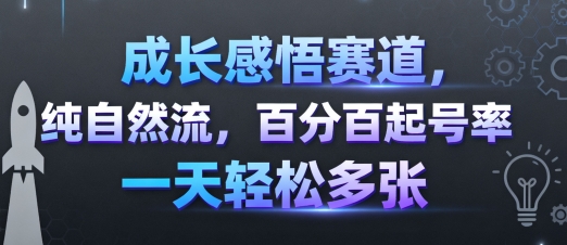 成长感悟赛道，纯自然流，百分百起号率 一天轻松多张-知识创作