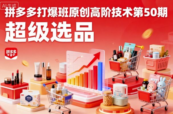 拼多多打爆班原创高阶技术第50期，超级选品-知识创作