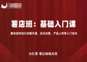 小红薯薯店商城卖货，基础入门课，教你如何进行店铺开通、后台设置、产品上传等入门知识-知识创作