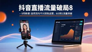抖音直播流量破局8-9月新课：自然流与千川双轨运营，从0到1流量突破-知识创作