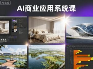 AI商业应用系统课，室内-软装-建筑-景观，智能设计+效果图+动画画实战-知识创作