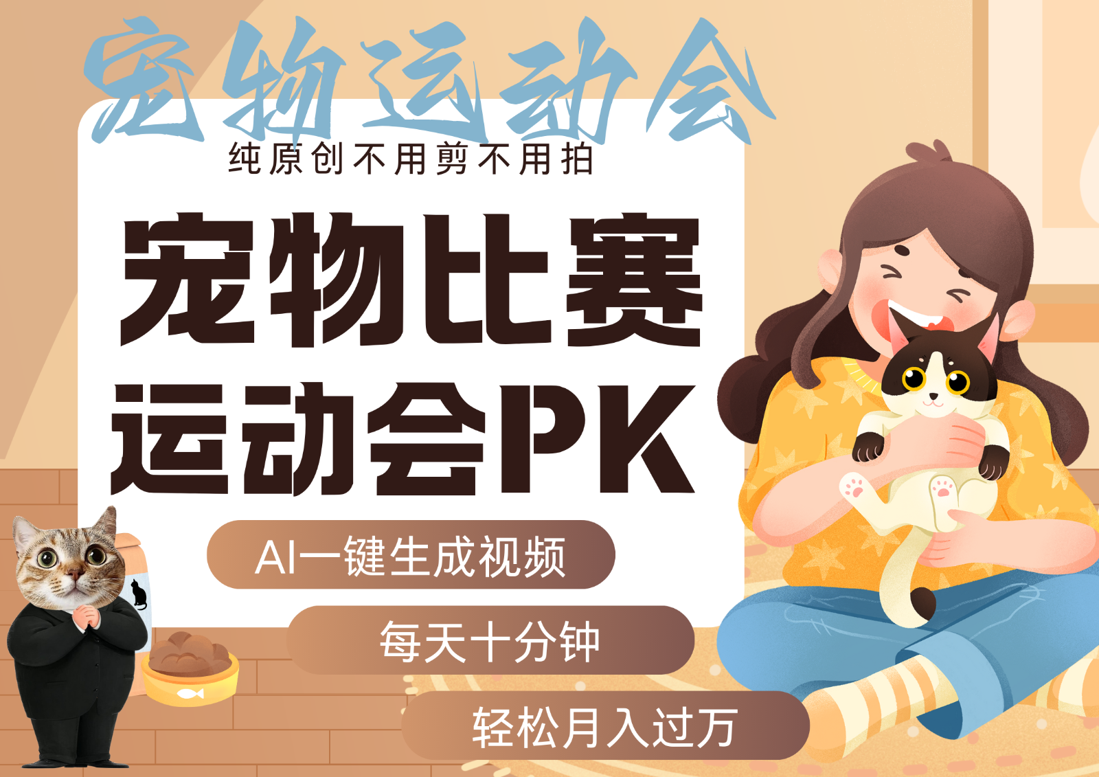 AI萌宠运动员跳水 射击 篮球 足球比赛 每天十分钟 附详细提示词文案库 代替做…-知识创作