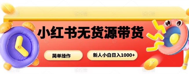 小红书无货源带货项目，简单无脑，新人小白日入多张-知识创作