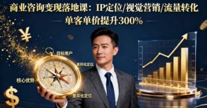商业咨询变现落地课：IP定位/视觉营销/流量转化，单客单价提升300%-知识创作
