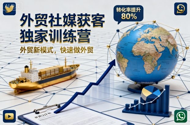 外贸社媒获客独家训练营，外贸新模式，快速做外贸-知识创作
