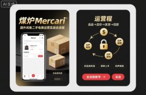 煤炉Mercari国外闲鱼二手电商运营实战全流程，仿品高利润，简单上手，闷声搞钱-知识创作