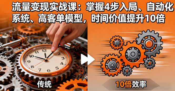流量变现实战课：掌握4步入局、自动化系统、高客单模型，时间价值提升10倍-知识创作