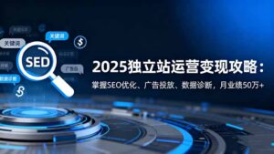 2025独立站运营变现攻略：掌握SEO优化、广告投放、数据诊断，月业绩50万+-知识创作