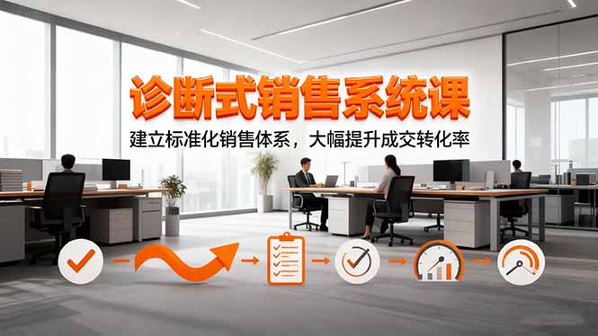 诊断式销售系统课，建立标准化销售体系，大幅提升成交转化率-知识创作