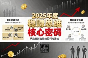 2025年度稳賺思维老板创业营，拆解2025年新商业环境下，企业实现持续盈利的核心密码-知识创作