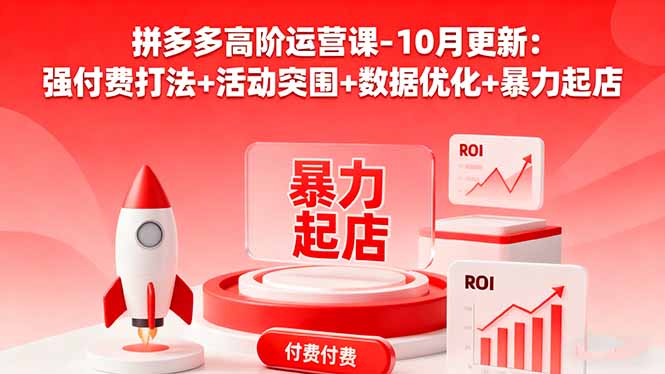 拼多多高阶运营课-10月更新：强付费打法+活动突围+数据优化+暴力起店-知识创作