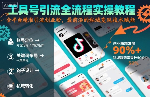 工具号引流全流程保姆级实操教程，全平台精准引流创业粉，最前沿的私域变现技术赋能-知识创作